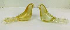 Pair of 6 Inch Vintage Murano Doves