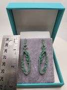 Very high quality hand made emerald on silver earrings