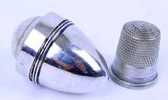 Antique Sterling Thimble Holder & Thimble