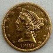 1906-S U.S. $5 Liberty Head Gold Half Eagle