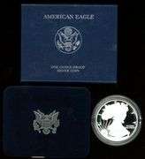 4 Gem Proof $1 Silver Eagles in Original Boxes: 2 each 2005 & 2007