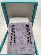 Very high quality hand made black onyx on silver earrings