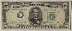 $5 Uncirculated 1950 B Fed Reserve Note.