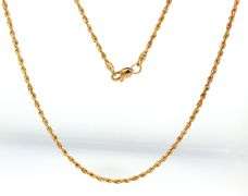 14KT Yellow gold rope chain necklace