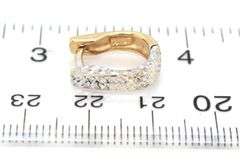 14kt two tone reversible oval hoop