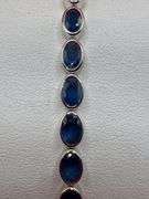 14K White Gold Oval Sapphires Tennis Bracelet