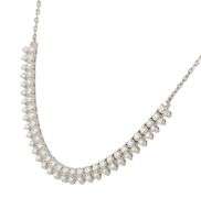 New 4.50ctw Round Diamond Double Drop Station Necklace in 14K