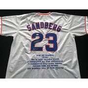Ryne Sandberg Autographed Jersey COA Certified