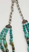 925 Sterling Silver Vintage Three Strand Turquoise Necklace