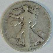 Rare key date 1921-D Walking Liberty Half Dollar in G/VG