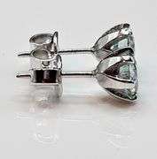 Sparkling 14 Kt White Gold Plate 3.5 Ctw 1 Ice Blue Fire Moissanite Earrings