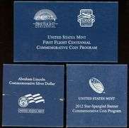 3 Different Commemorative Proof Silver Dollars in Box w/CoA: 2003-2012