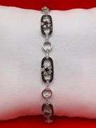 18K White Gold Black and White Diamond Tennis Bracelet