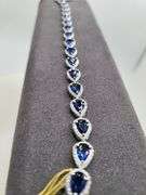 Extremely fine 19.5G Platinum and 12.27 ctw GGA certfied Sapphire and diamond Bracelet