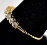 CZ Gemstone Ring in Vermeil Sterling Silver