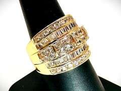 Gorgeous 14 Kt Gold Plate 5.75 Cttw. Lab Simulated Diamond Ring