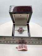 Extremely fine Victorian natural citrine, diamonds ring on silver