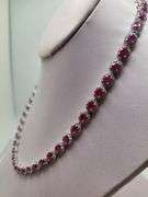 Extremely rare Aaron Gofflied platinum 17.9 ctw GIA certfied Burmese rubies and diamond necklace
