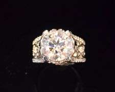 Huge 6.25 Ct Sparkling White E-F Fire Moissanite Ring