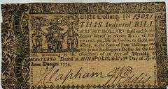 $8 April 10 1774 Maryland Colonial Note