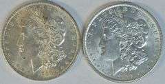 Lustrous BU 1889-P & 1890-P Morgan Silver Dollars