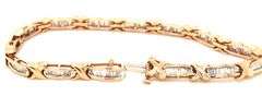 10kt Yellow gold 1.55ctw baguette diamond station bracelet