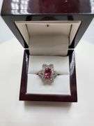 Extremely fine Victorian natural citrine, diamonds ring on silver