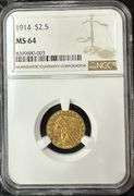 Near Gem BU Key Date 1914-P $2.50 Indian Gold Piece