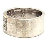 18kt White gold 1ctw diamond pave wide band