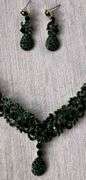 Set Of Fashion Jewelry Emerald Color Neck Lace & Earrings