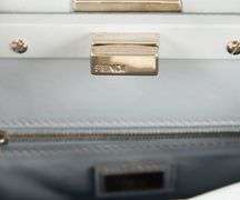 Fendi Light Blue Nappa Flowerland Mini Peekaboo Iconic Satchel