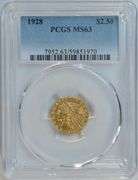 Very Choice BU 1928 $2.50 Indian Gold Piece. PCGS MS63