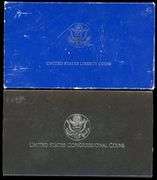 2 Different 2-Piece Proof Silver Commemorative Sets in Box w/CoA: 1986 & 1989