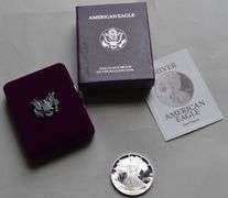 1992 S Proof Silver Eagle with Box and Paper