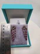 Very high quality hand made ruby and diamonds on silver earrings