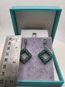 Very high quality hand made emerald on silver earrings