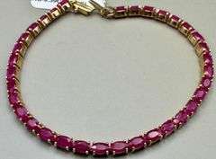 14K Yellow Gold Ruby Tennis Bracelet