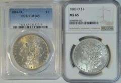 Super Gem BU 1883-O (NGC) and 1884-O (PCGS) Morgans in MS65
