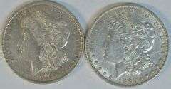Upper end 1879-O & 1881-P Morgan Silver Dollars