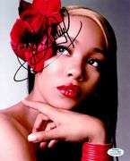 Monica Signed Sexy Lips Flower In Hair 8x10 Photo ACOA