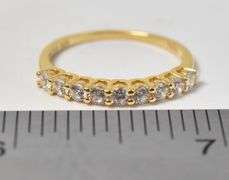 CZ Gemstone Ring in Vermeil Sterling Silver