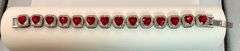 Dazzling 14 Kt 37 Grams White Gold Plated Simulated Ruby Diamond Tennis Bracelet