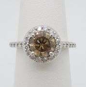 1.49CTW Chocolate Diamond Halo Ring