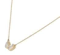 New 0.92ctw Emerald and Pear Shaped Diamond Toi Et Moi Bezel Set Necklace in 14K