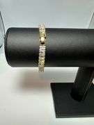 Sparkling 14.5 Ctw Lab Simulated Diamond 14 Kt Yellow Gold Plated Tennis Bracelet