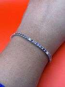 14K White Gold Sapphires and Diamond Tennis Bracelet