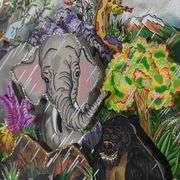Serenity of the Wildlife (Purple) by Charles Fazzino