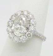 Designer Rahaminov GIA 3.84CTW Earth Mined Oval Diamond Ring