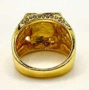 Men's 14 Kt  Yellow Gold Plate 7.75 Cttw. Lab Simulated Diamond Ring.