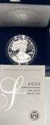 2020 S Proof Silver Eagle.With box and paper